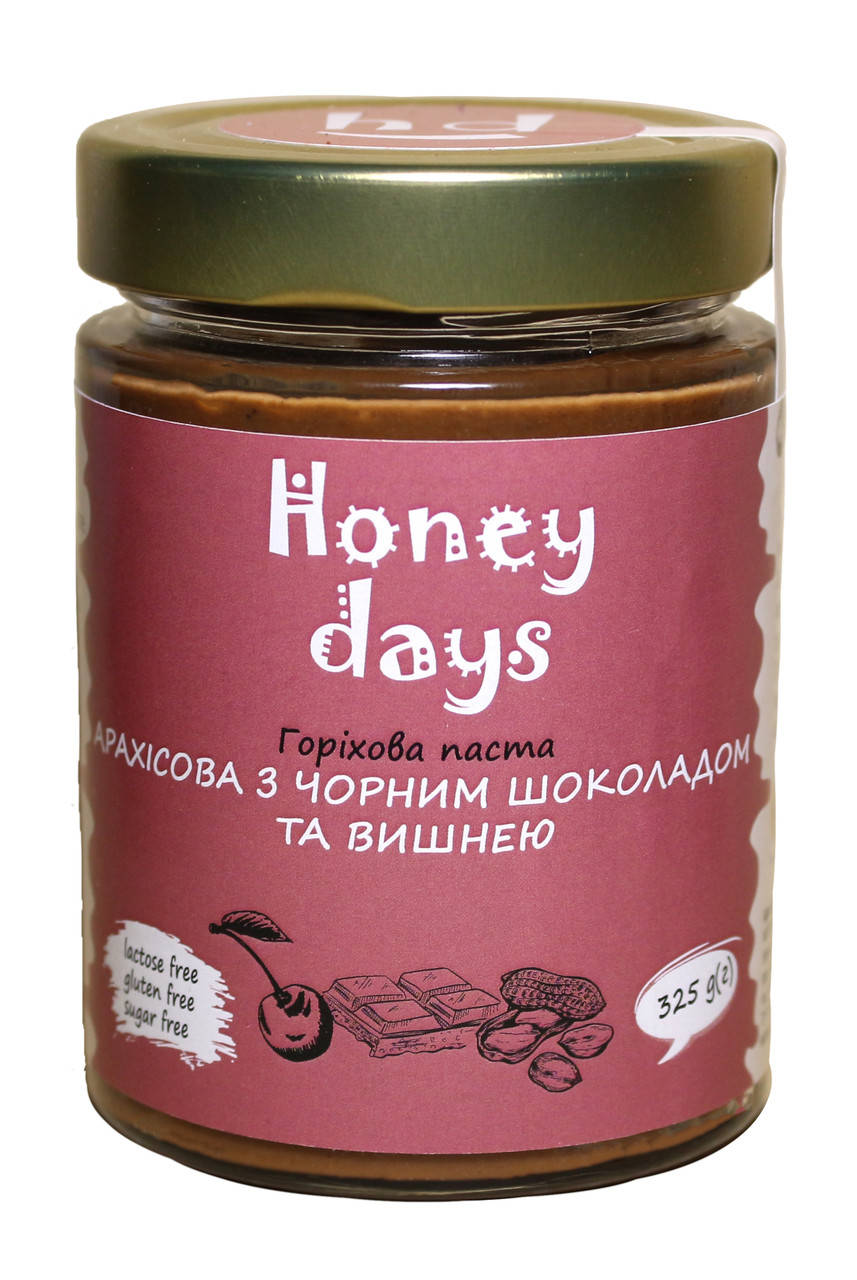 

Арахисовая паста с чёрным шоколадом и вишней 325г