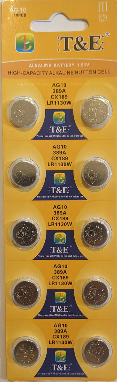 

Батарейка T&E AG 10 (10шт)