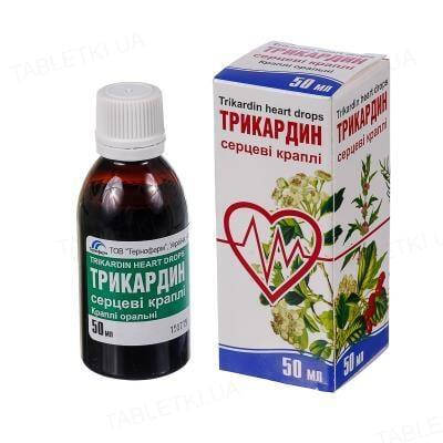 

Трикардин сердечные капли ор. по 50 мл во флак.