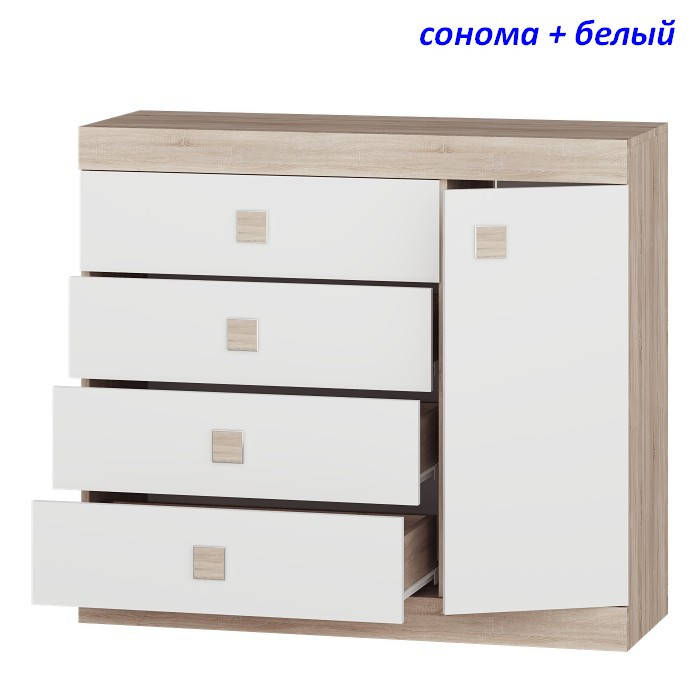 

Комод с дверью и 4-мя ящиками Соната-5