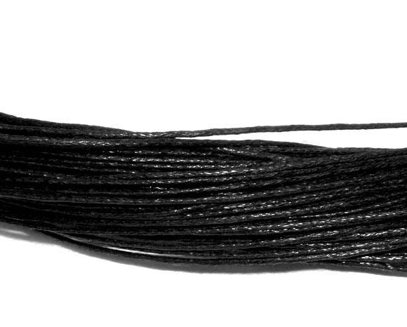 

Вощёный Шнур, 0.8 mm, Чёрный, для Ожерелья / Браслета, Черный