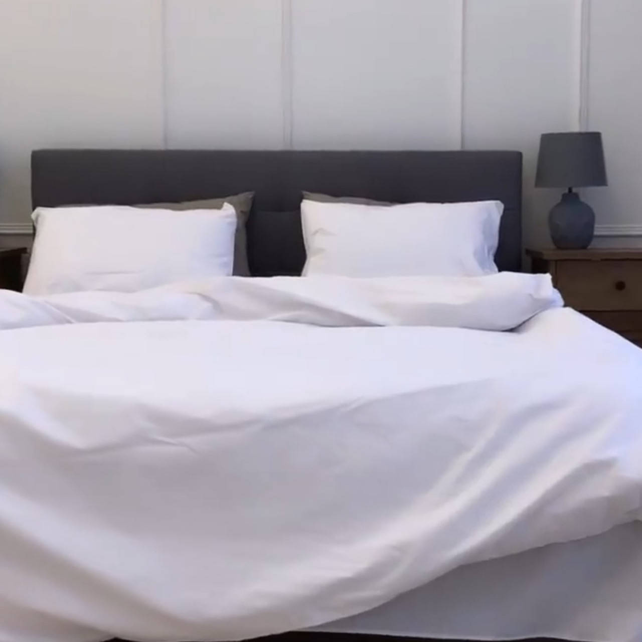 

Комплект белого постельного белья ткань поплин lux, Белый