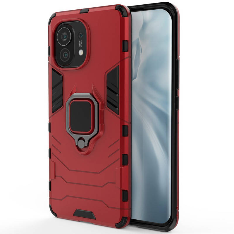 

Ударопрочный Чехол под магнитный держатель для Xiaomi Mi 11 Lite (Красный)