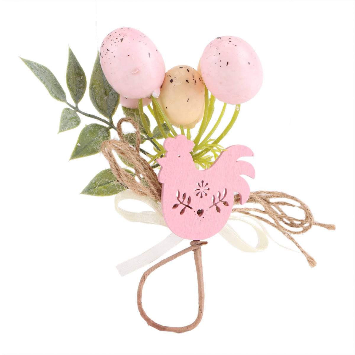 

Декоративная пасхальная композиция "Розовая курочка" 16 см
