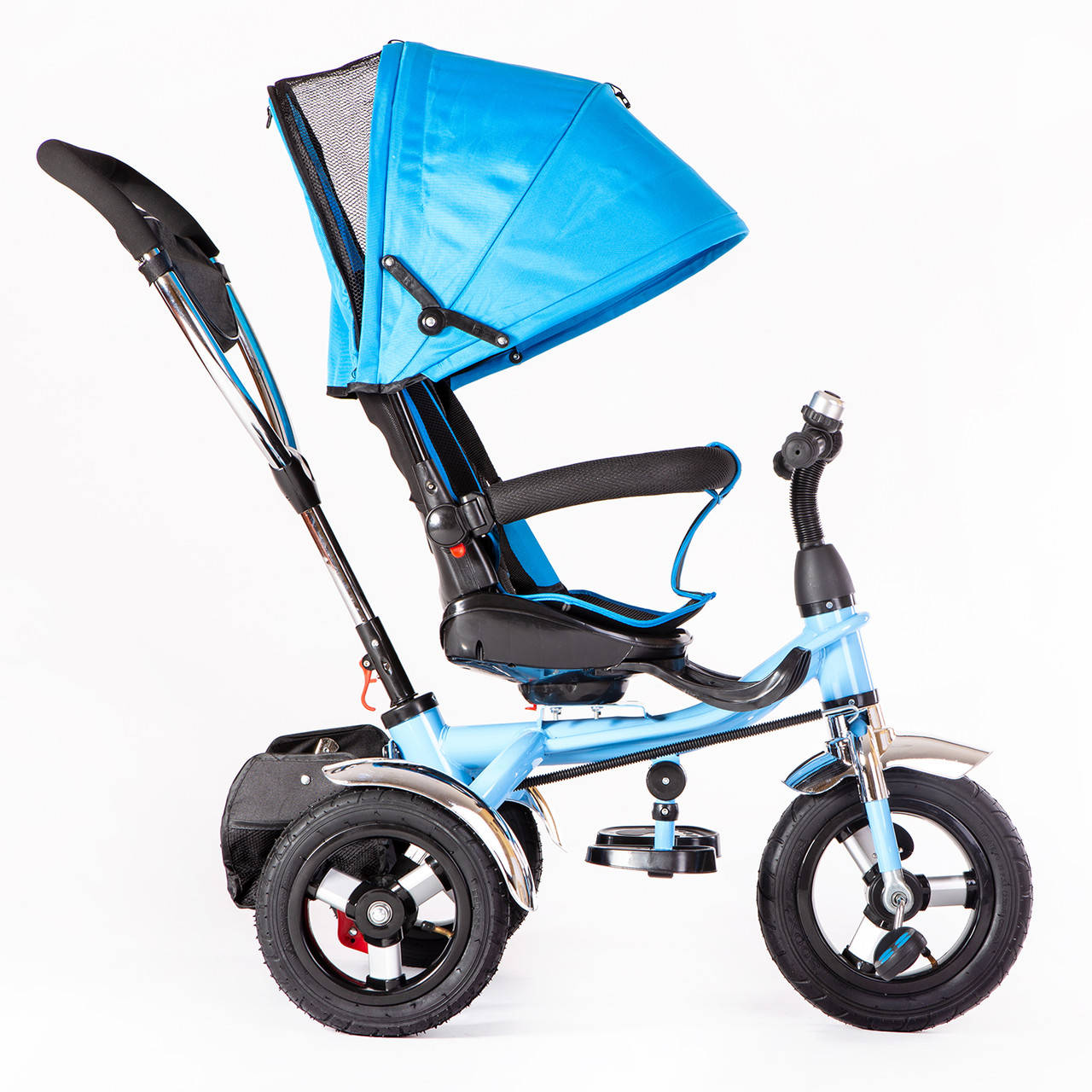 

Детский трехколесный велосипед с родительской ручкой Mobi Comfort голубой