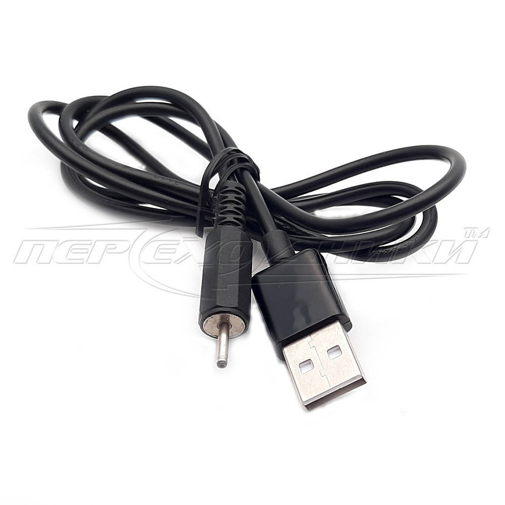 

Кабель питания USB to DC 2.0x0.6 мм для Nokia с тонким штекером,0.9 м, Черный