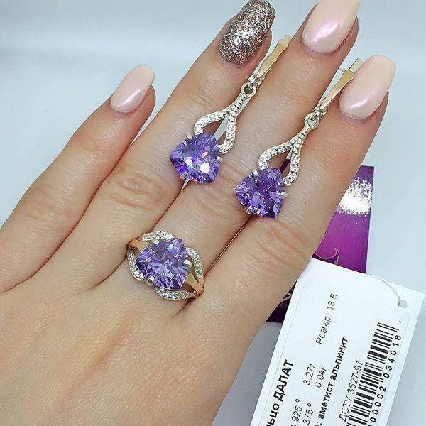 

Набор Далат серебро 925 пробы с вставками золота 375 пробы