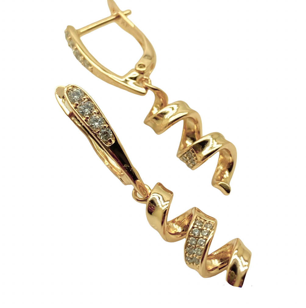 

Серьги гвоздики Xuping. 18k. 35х7 мм