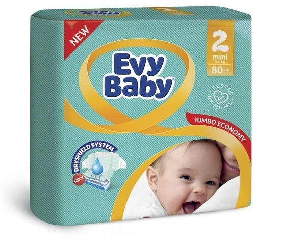 

Подгузники Evy Baby Эви Беби Mini 2 (3-6 кг), 80 шт.