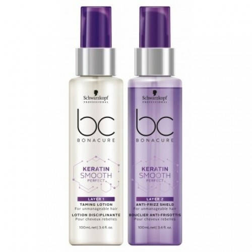 

Двухступенчатый крем-уход Schwarzkopf Bonacure Keratin Smooth 2 флакона по 100 мл