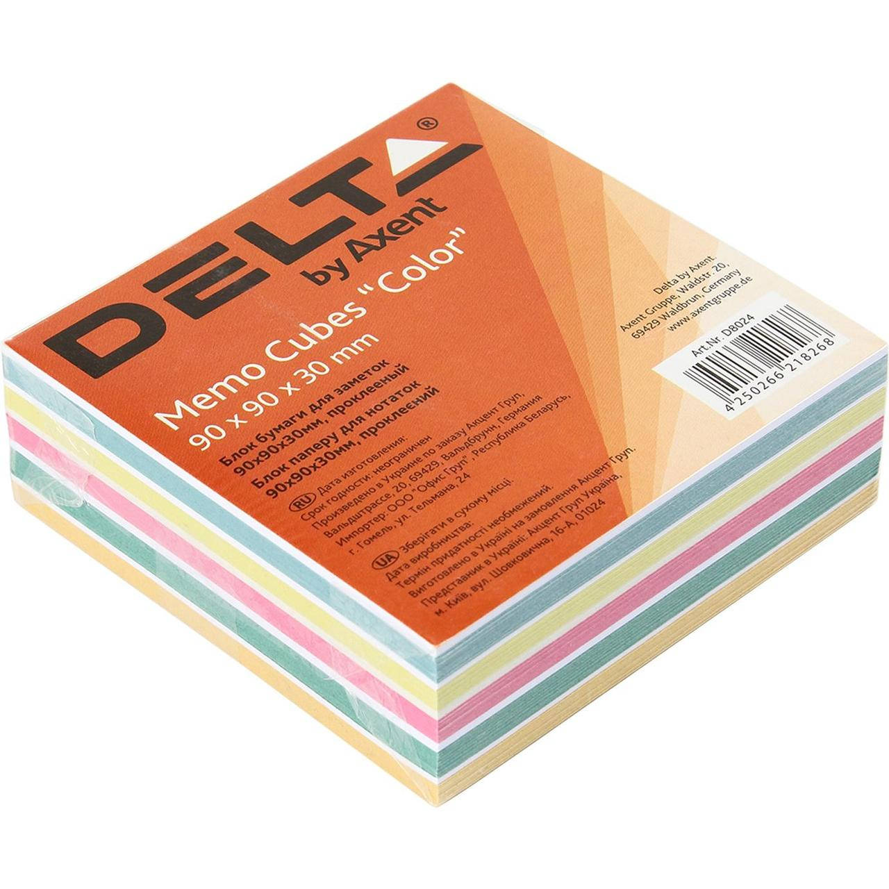 

Блок для заметок клееный 90 х90 мм 30 мм Color "Delta by Axent" (1) (108) №8024