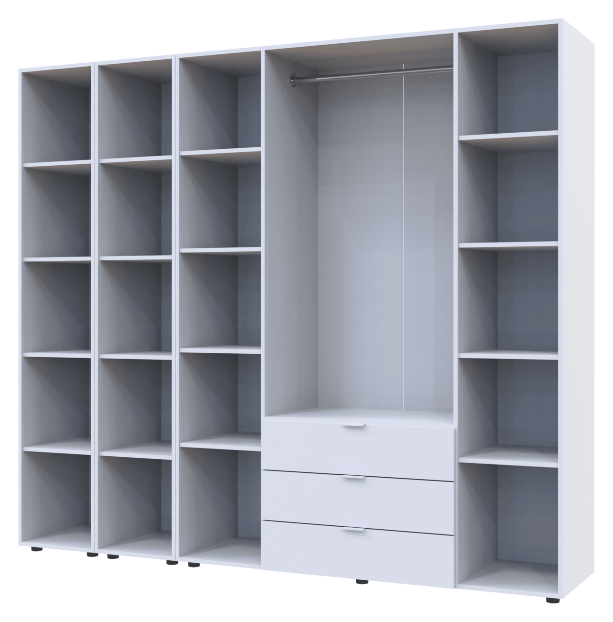 Комплект Doros Гелар з 2 Етажерками Білий 4 ДСП 231.4х49.5х203.4 (42005039) 2