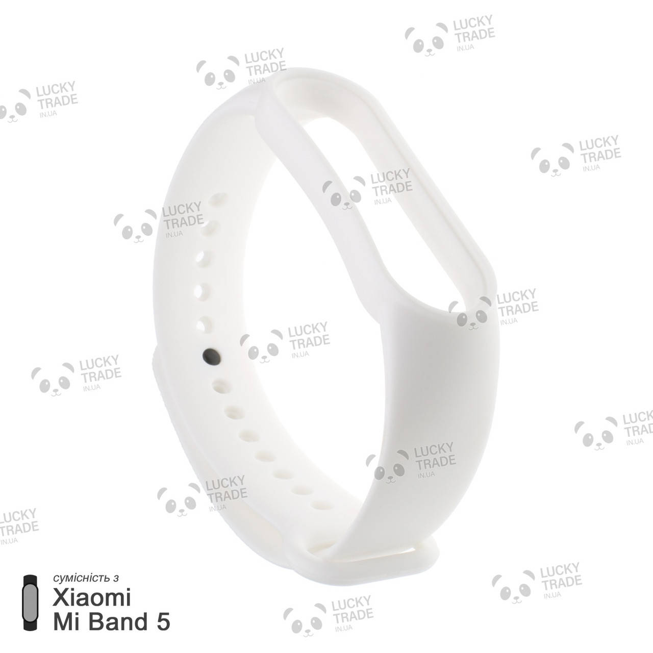 

Ремешок Xiaomi Mi Band 5 силиконовый однотонный браслет Белый [1039]