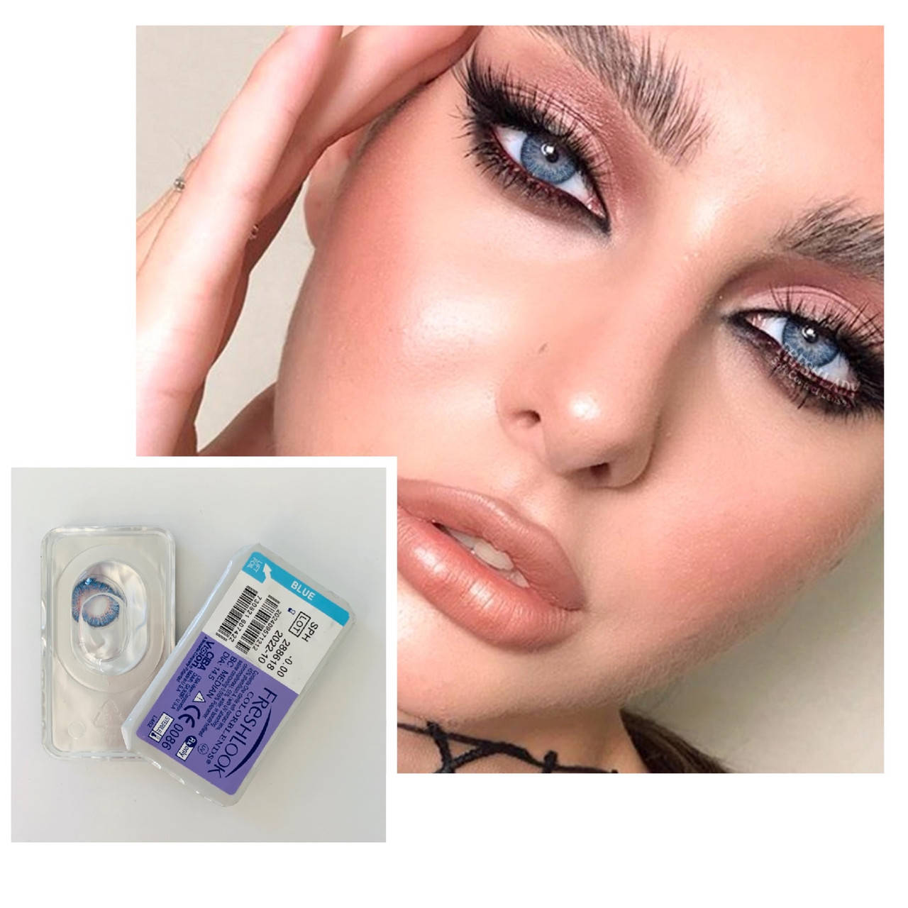 

ЛИНЗЫ контактные для глаз цветные натуральные голубые Fresh Look