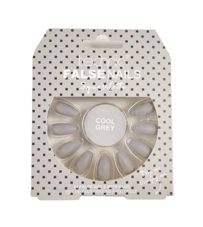 

Накладные ногти с клеем Technic Cosmetics False Nails Squareletto - Cool Grey