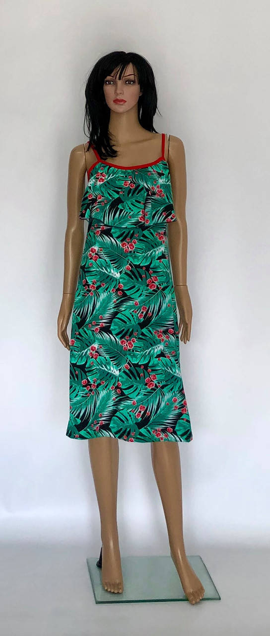 

Летний трикотажный сарафан на тонкой бретели 48