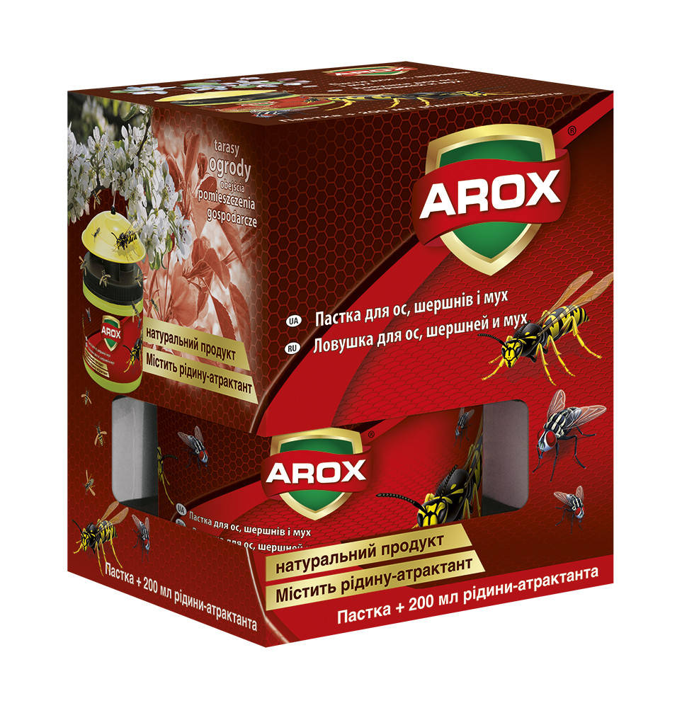 

Ловушка для ос, шершней и мух + плюс жидкость (200 мл) AROX