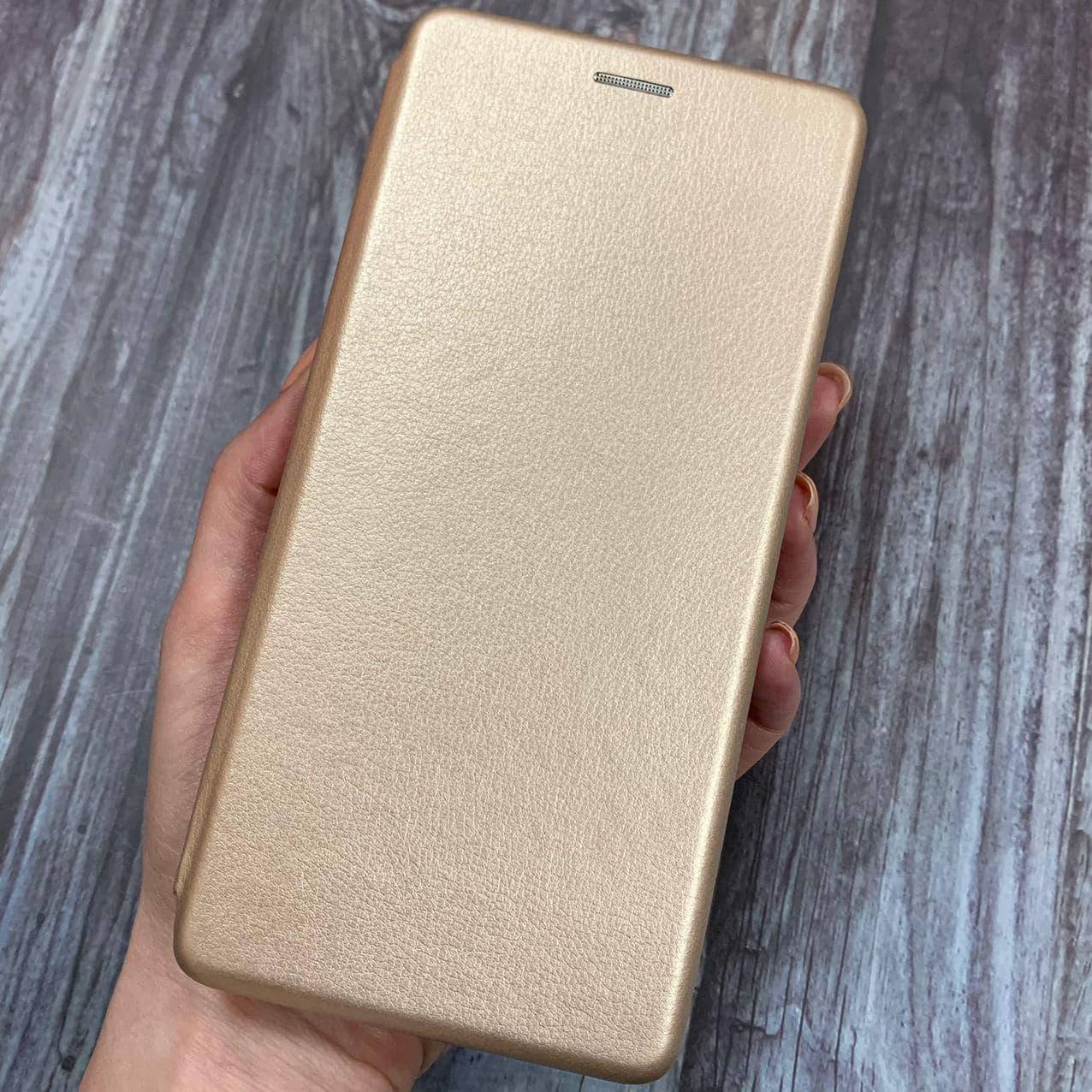 

Чехол книга для Xiaomi Redmi 9 с эко кожи с подставкой магнитом книжка на телефон сяоми редми 9 золотая STN