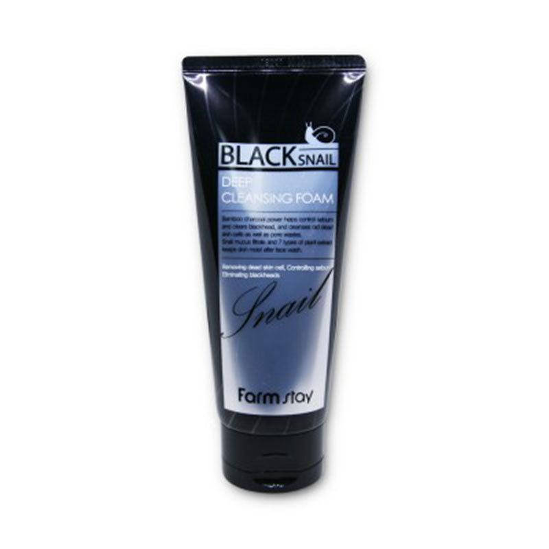 

Увлажняющая пенка для лица с муцином черной улитки FarmStay Black Snail Deep Cleansing Foam