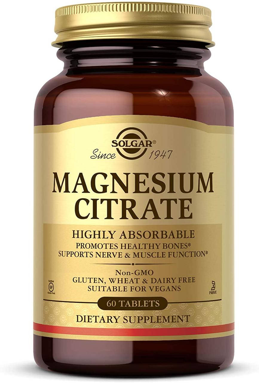

Минералы Solgar Magnesium Citrate, Цитрат магния, 60 таблеток