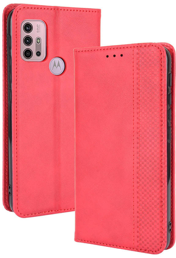 

Чехол книжка RetroLine Motorola G10 (Моторола Мото Г20), Красный
