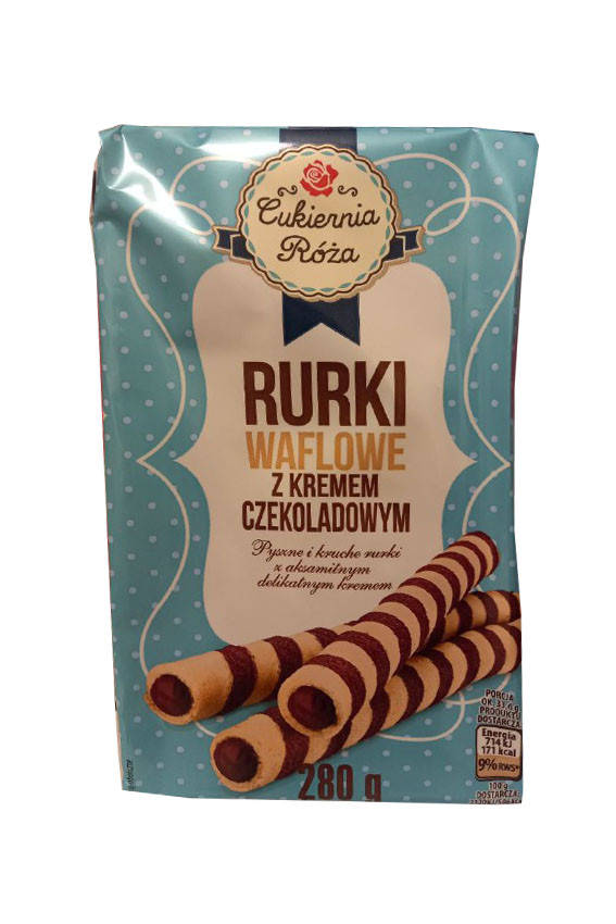 

Вафельные трубочки с шоколадным кремом Rurki waflowe Cukernia Roza, 280 г