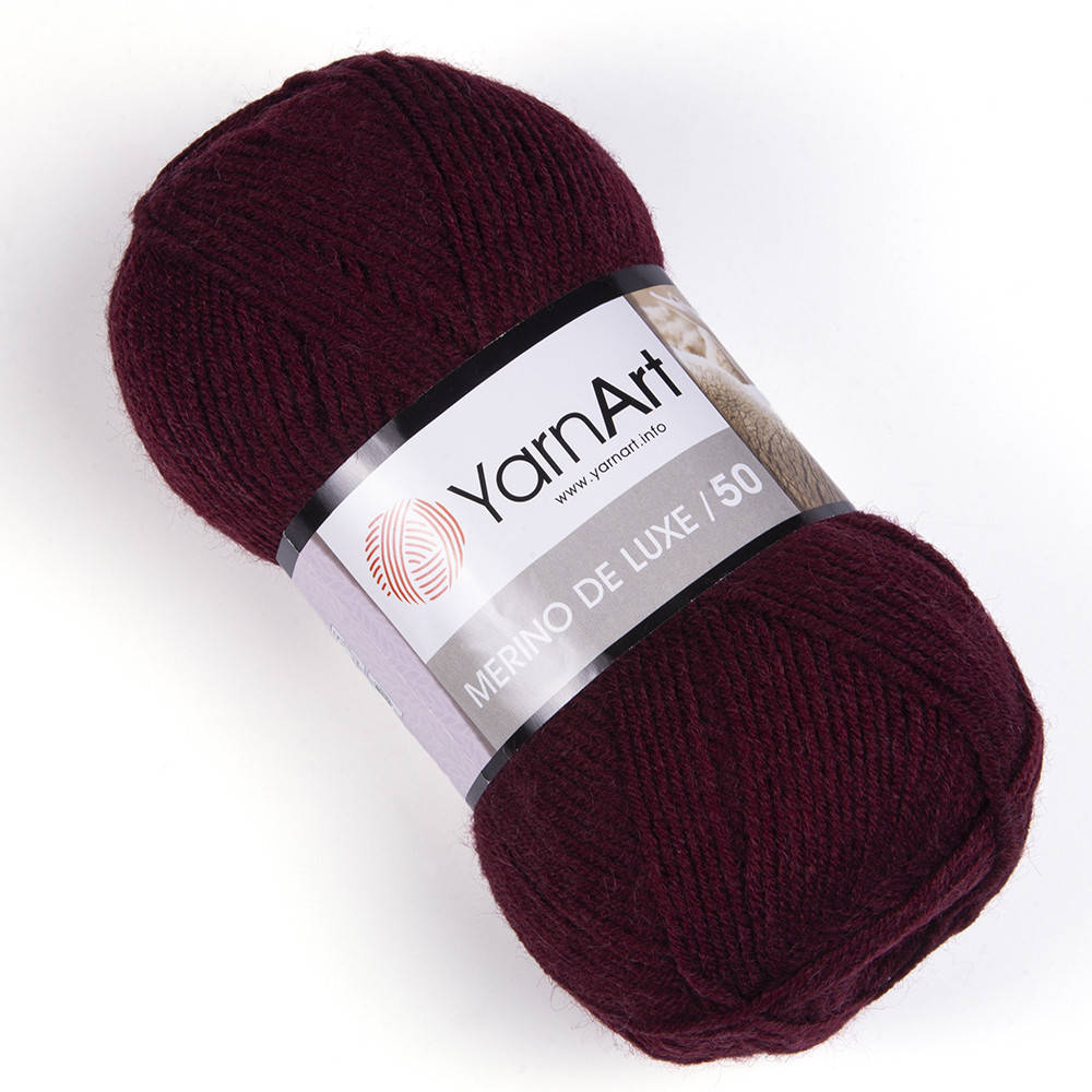 

Yarnart Merino De Luxe 50 № 577 бордо