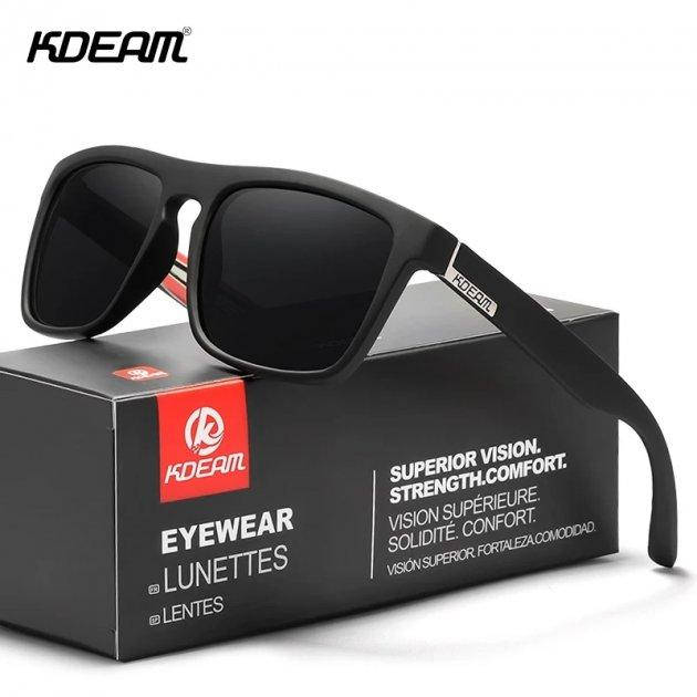 

Солнцезащитные очки KDEAM Line Black поляризационные с фирменным комплектом, Черный