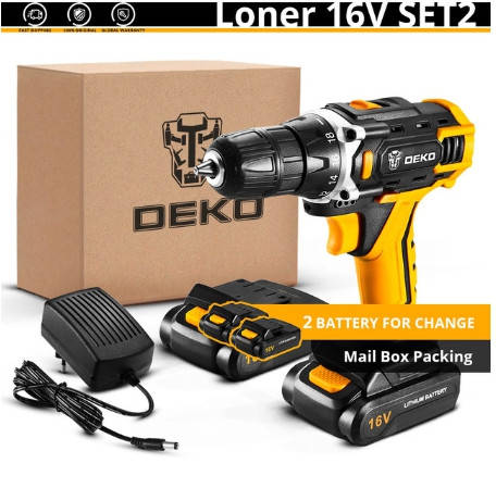 

Акумуляторний шуруповерт-дрель DEKO Loner 16V 2 батареи