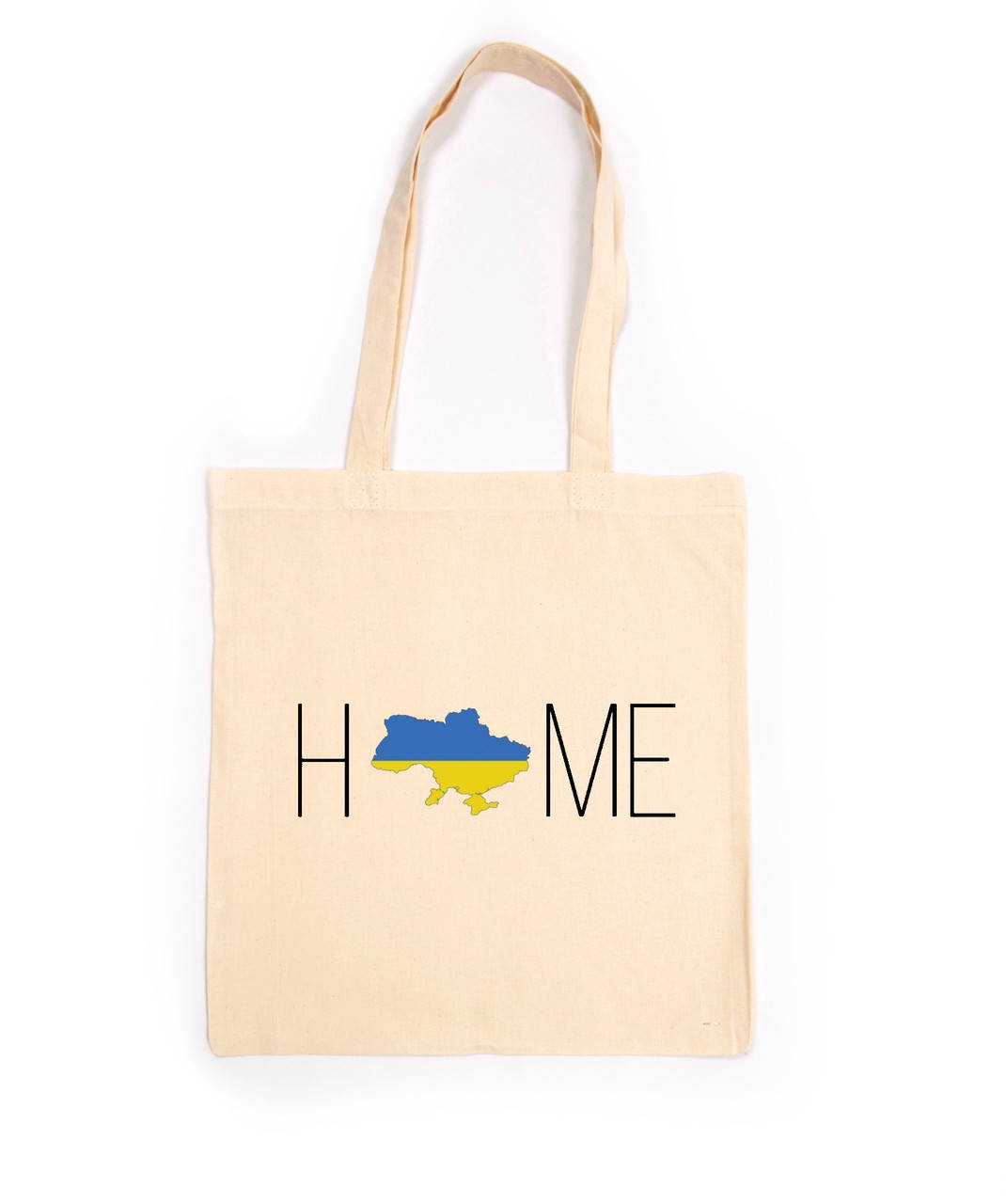 

Эко-сумка шоппер рисунок Home Ukraine роспись ручная работа, Бежевый