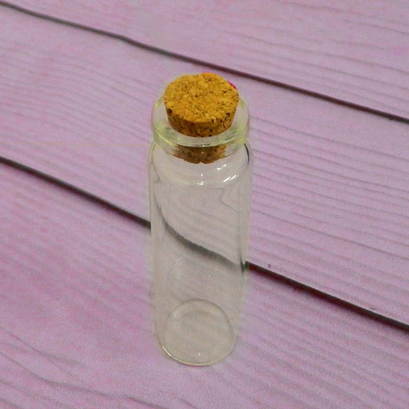 

Миниатюрная стеклянная бутылочка с пробкой, 22х70мм