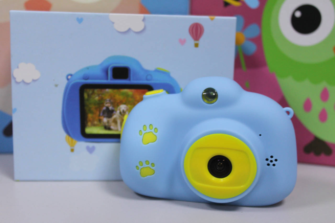 

Детский фотоаппарат HD Kids camera 2.4 диагональ голубой с селфи камерой