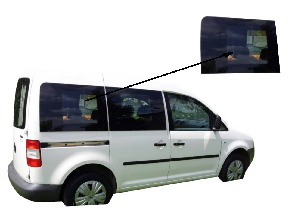 

Боковое стекло Volkswagen Caddy 2004-2015 заднее правое панорамное