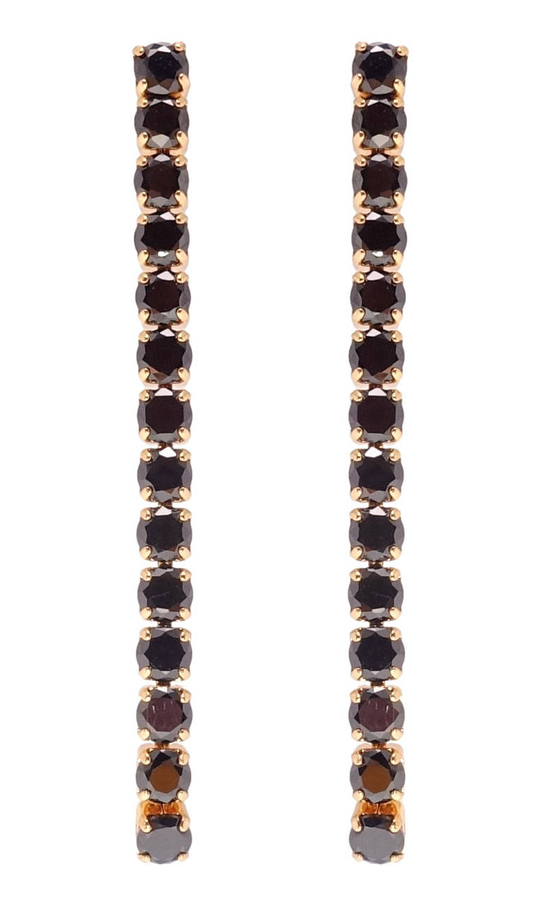 

Серьги Xuping Позолота 18K подвески на гвоздиках "Дорожки черных кристаллов"