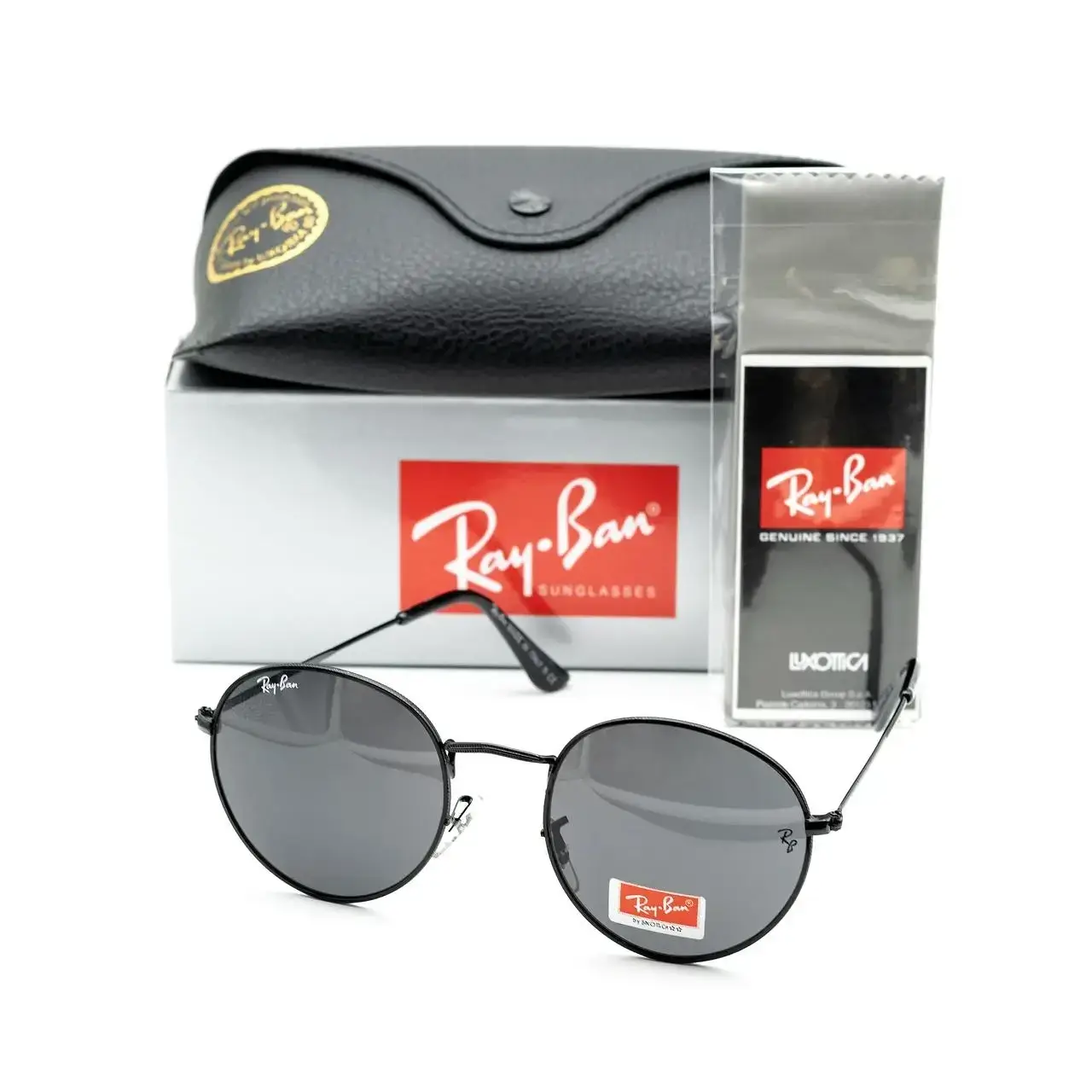 

Солнцезащитные очки Ray Ban Round black, круглые, Черный