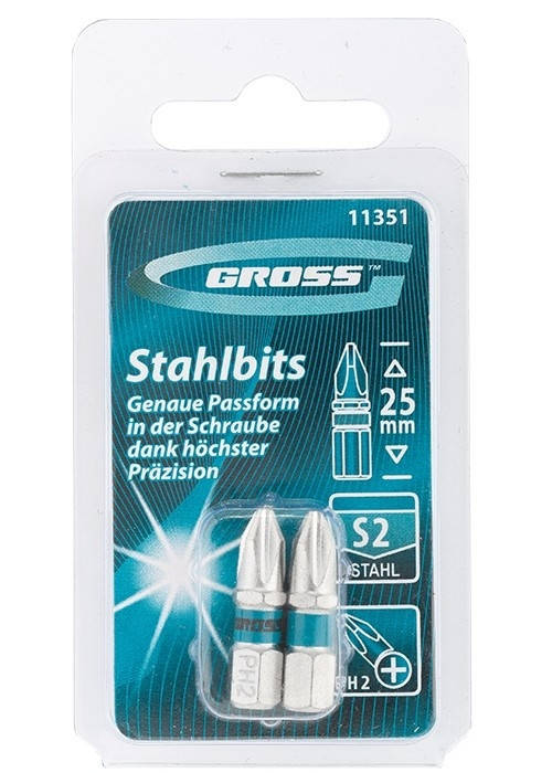 

Набор бит РН2х25, сталь S2, 2шт, GROSS