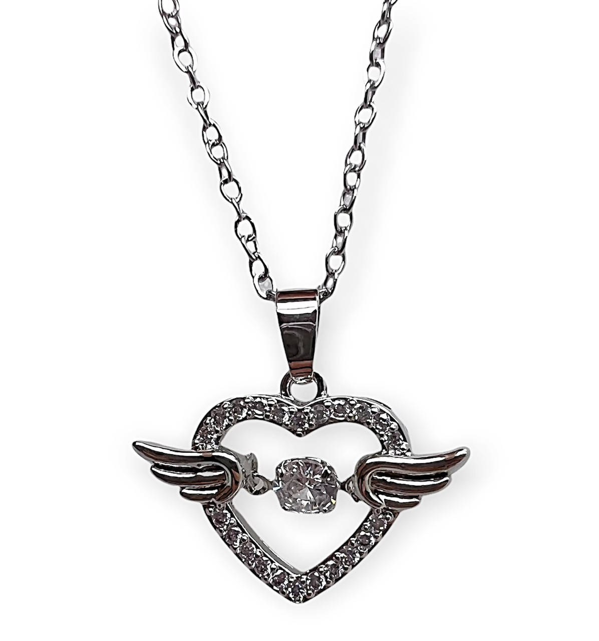 

Подвеска сердце с танцующим камнем. Stainless steel