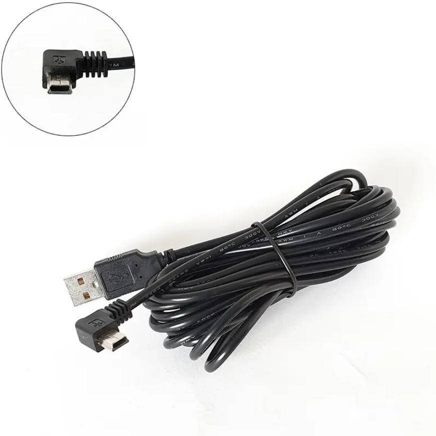 

Кабель USB - miniUSB для видеорегистратора и др. техники 3.5м, Черный