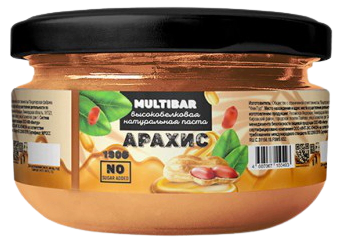 

Высокобелковая натуральная паста MULTIBAR Арахис (190 грамм)
