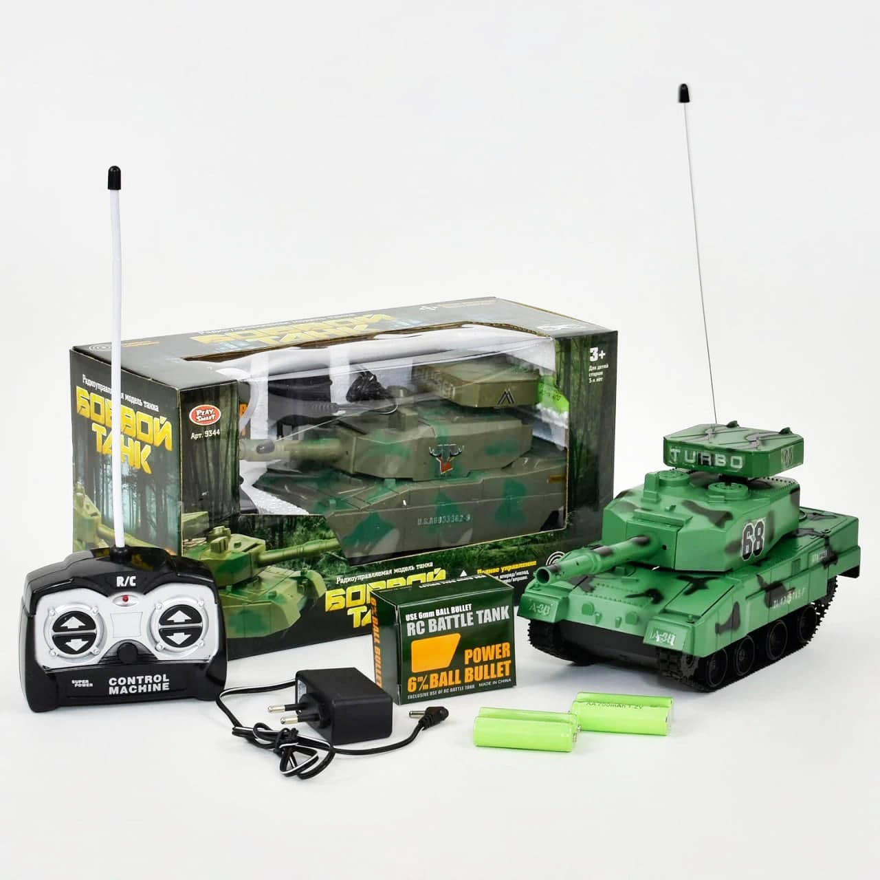 

Боевой танк на радиоуправлении Play Smart 9344, болотный