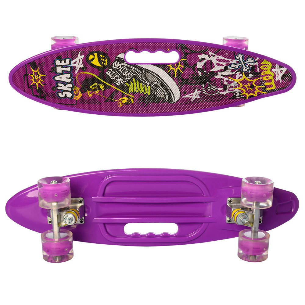 

Скейт (пенни борд) Penny board (колеса светятся) ФИОЛЕТОВЫЙ арт. 0461-2