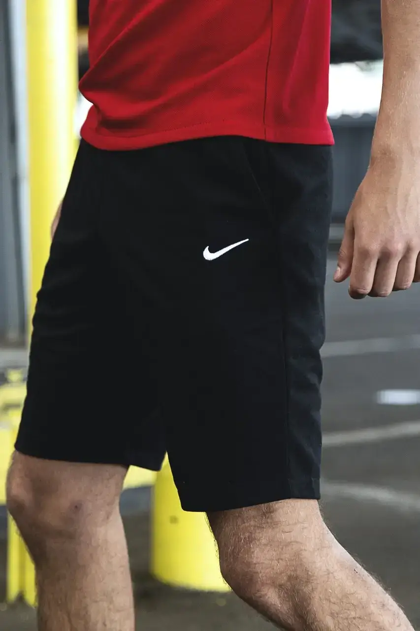 

Шорты Мужские в стиле Найк/Nike трикотаж кукуруза Черные S-3XL, Черный