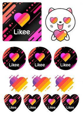 

Вафельна картинка для кондитерских виробів Likee, Instagram (лист А4) 22