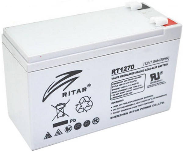 

Акумуляторна батарея Ritar AGM RT1270 (12В 7Aг) (код 82355)