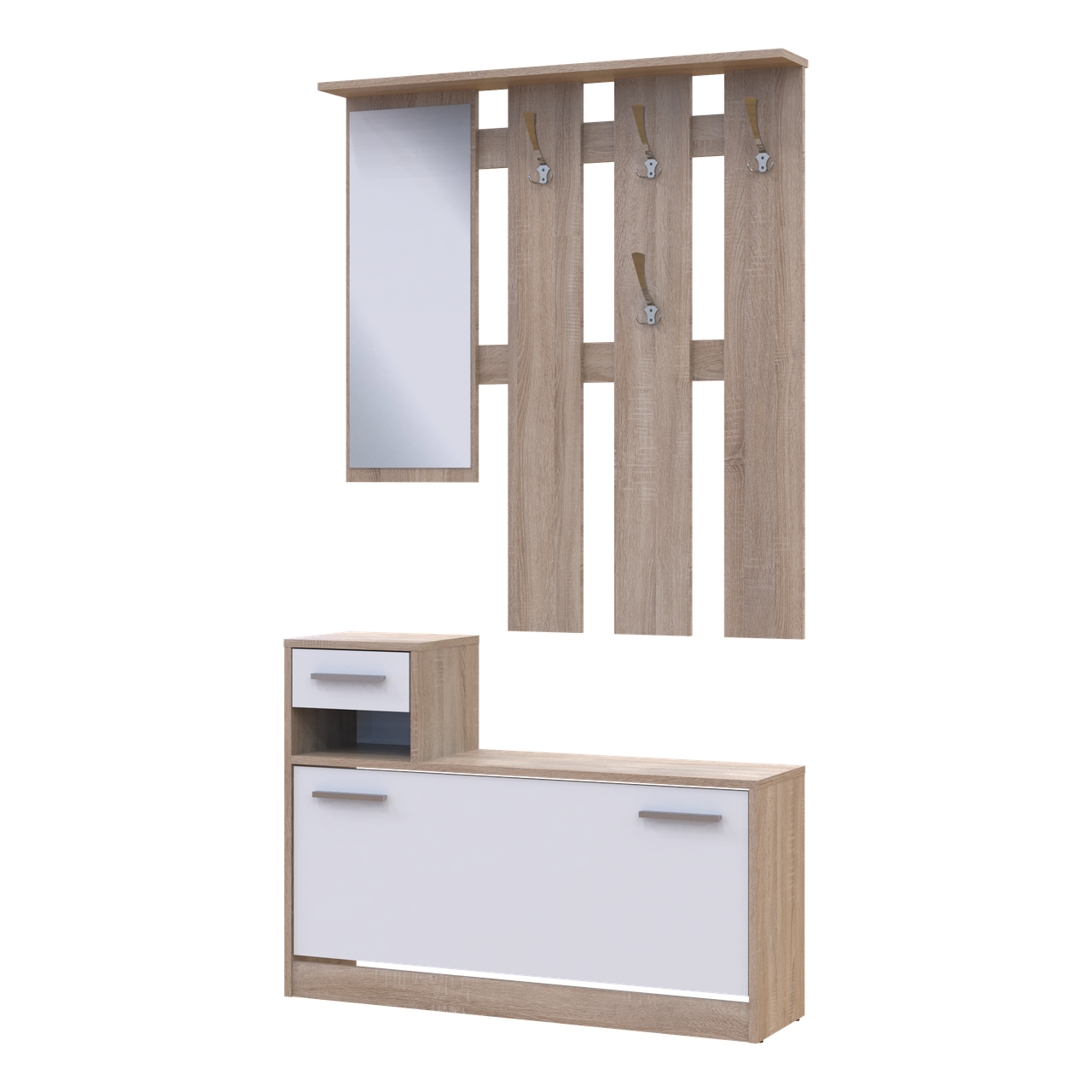 Передпокій Doros Alice Білий/Дуб Cонома 1 дзеркало 100х27х182,9 (44900238) 8
