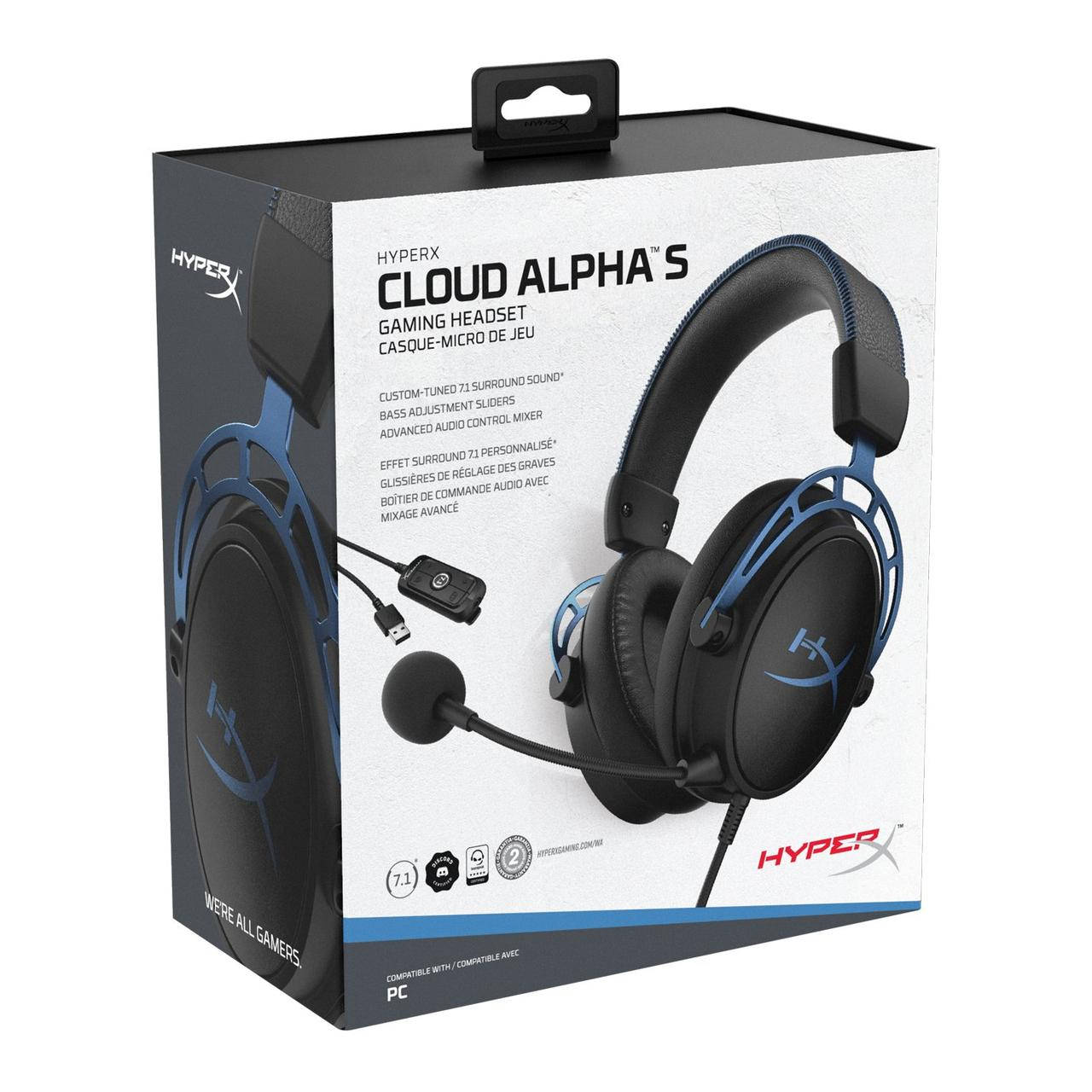 

Наушники HyperX Cloud Alpha S Blue, Синий