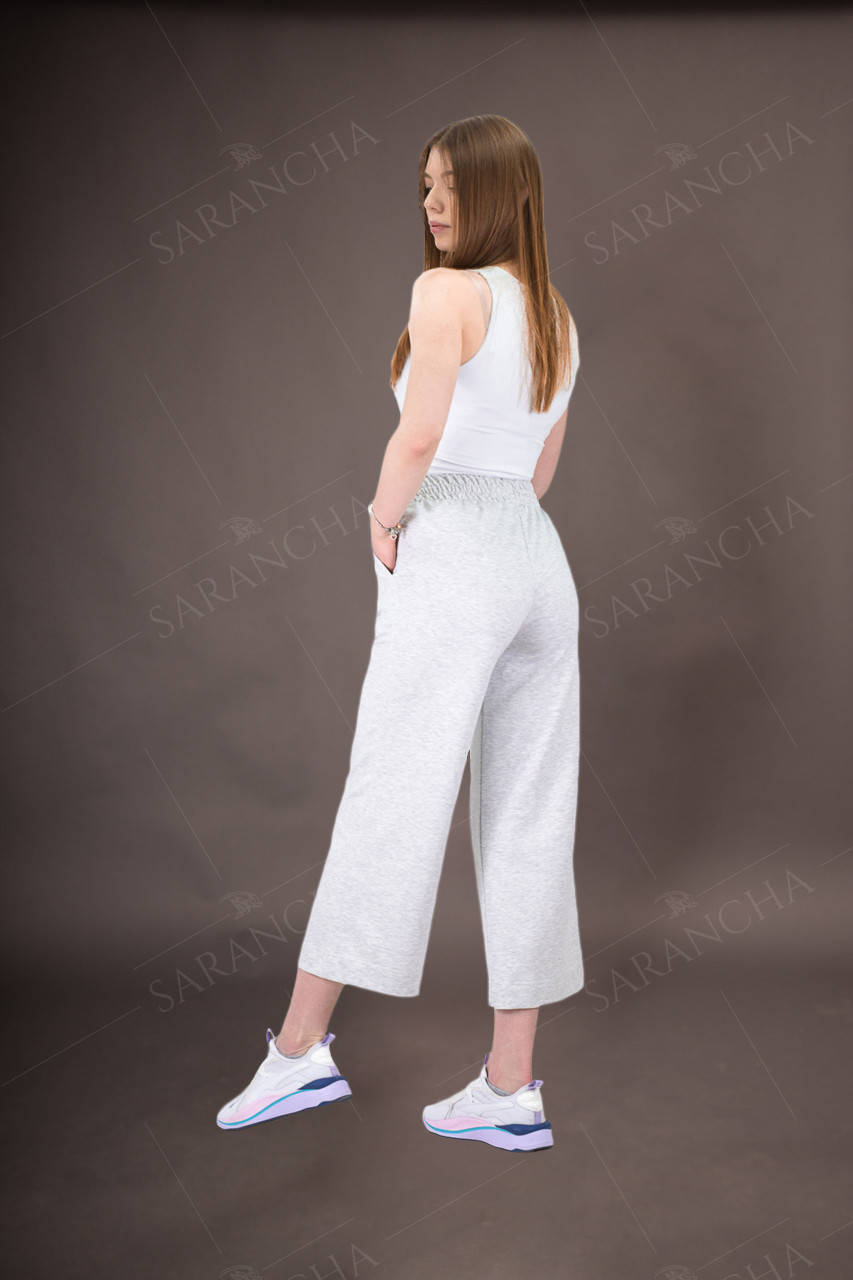 

Кюллоты брюки женские летние светло-серого цвета, Светло-серый