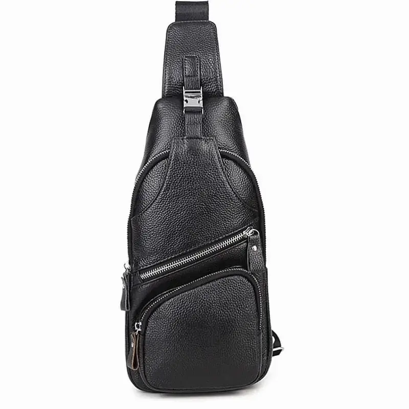 

Сумка-слинг на грудь мужская кожаная TIDING BAG MK76923, Черный