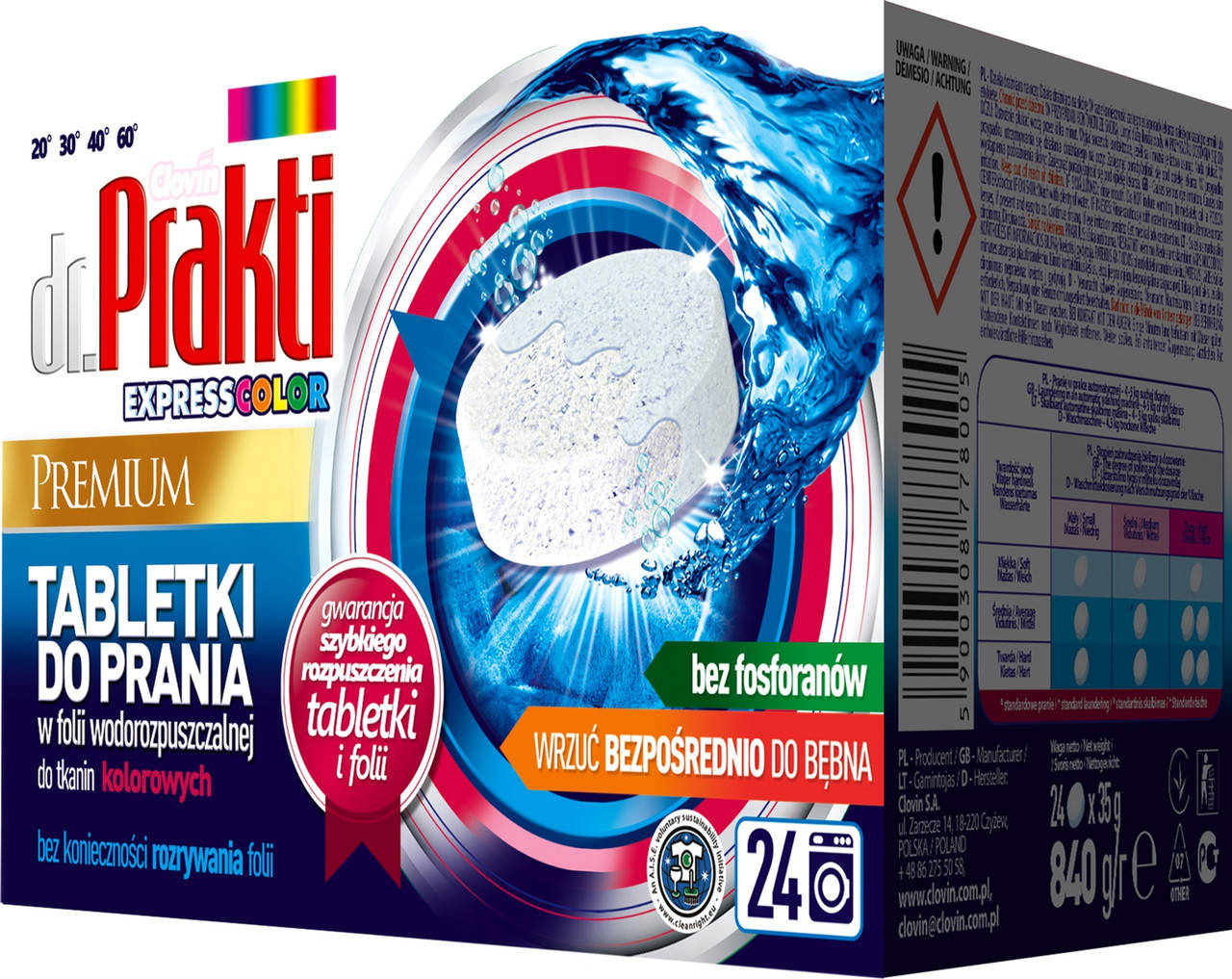 

Таблетки для стирки цветных тканей Dr.Prakti 24 шт водорастворимая оболочка