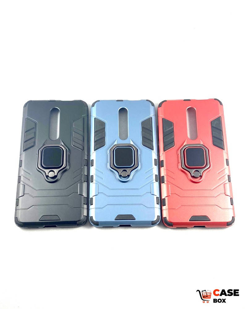

Противоударный чехол бампер Iron Ring для Xiaomi Mi 9T (Pro), Redmi K20 (Pro) (с подставкой) красный